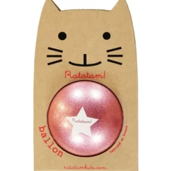 pelota gato rosa purpurina 15cm