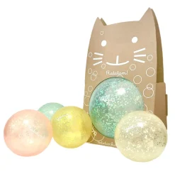 pelota gato rosa purpurina 15cm