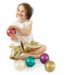 Pelota oveja neon rosa glitter 10cm