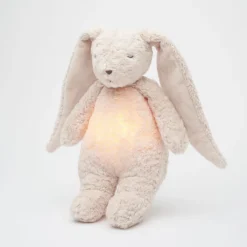 Peluche conejo órganico con luz y música beige