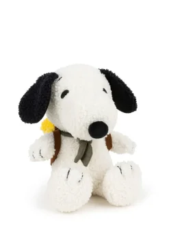 Peluche snoopy con woodstock en la mochila crema