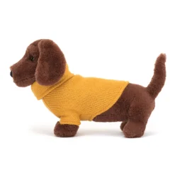 Peluche sweater perro salchicha amarillo