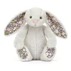 Peluche conejo plateado con flores bloom Mediano