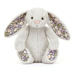 Peluche conejo plateado con flores bloom Mediano