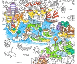Poster XL OMY Atlas para colorear 100x70cm