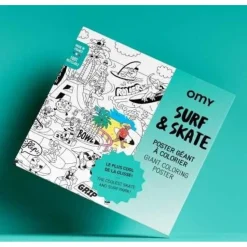 Poster XL OMY Surf & Skate para colorear 100x70cm