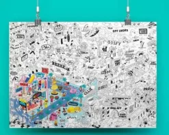 Poster XL OMY Surf & Skate para colorear 100x70cm