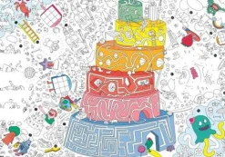 Póster Xl para jugar y colorear + pinturas