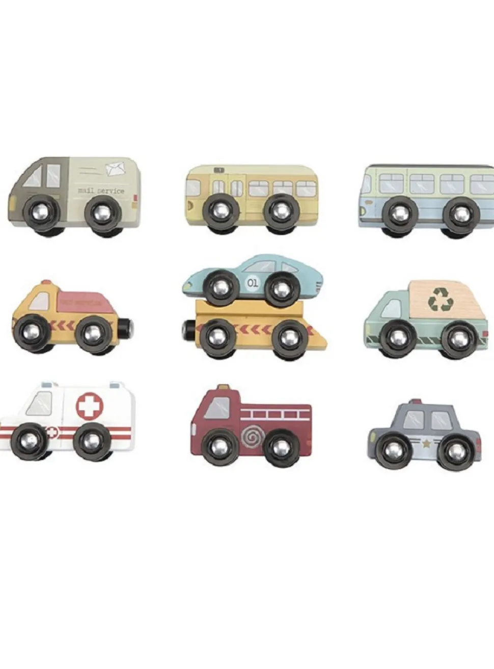 set de 9 vehículos sistema de trenes
