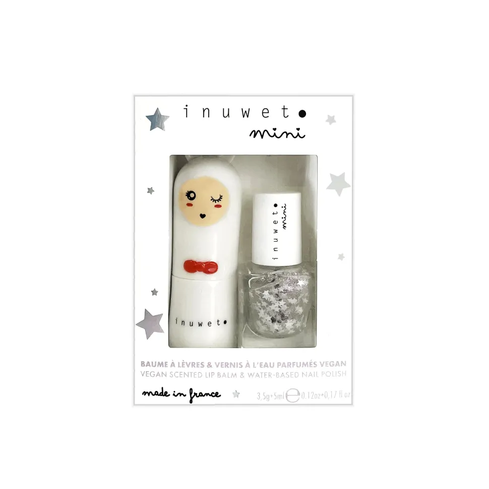 set de labial + esmalte de algodón de azúcar & estrellas