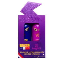 Set de 2 bálsamos labiales Super Heroes (Kiwi y Frambuesa)