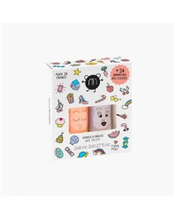 Set esmalte mas pegatinas flamingo polly