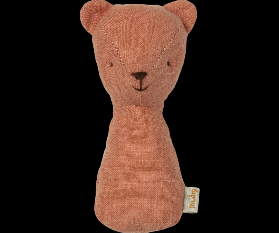 Sonajero Teddy coral Maileg