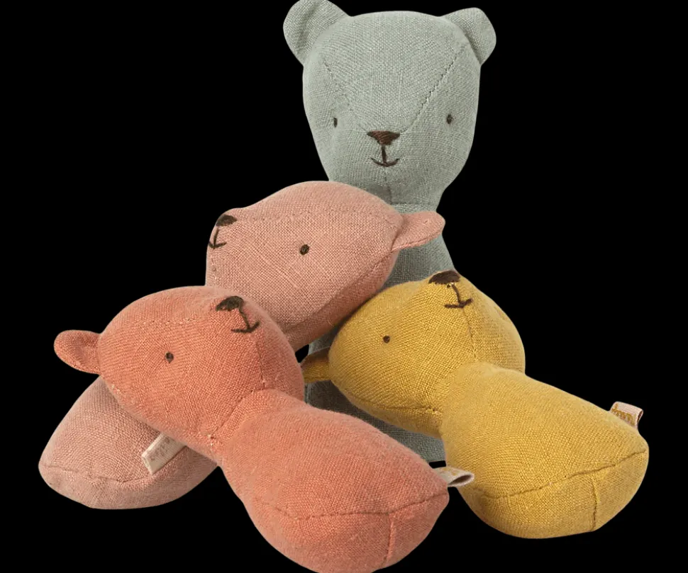 Sonajero Teddy coral Maileg