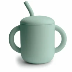 Taza didáctica más pajita silicona cambridge blue